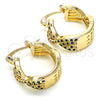 Argolla Pequeña 02.210.0265.3.15 Oro Laminado, con Multicolor Micro Pave, Pulido, Tono Dorado