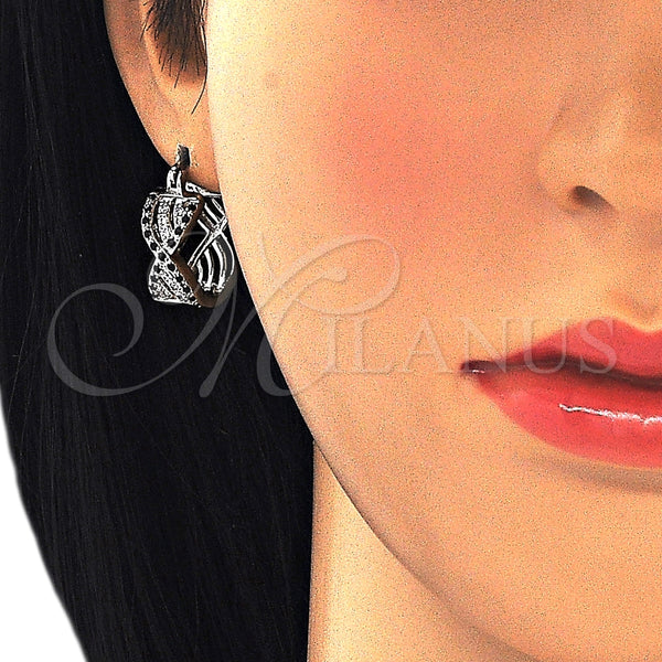 Argolla Pequeña 02.210.0265.6.15 Rodio Laminado, con Micro Pave Negro y Blanca, Pulido, Rodinado