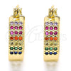 Argolla Pequeña 02.210.0266.3.20 Oro Laminado, con Multicolor Zirconia Cubica, Pulido, Tono Dorado