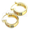 Argolla Pequeña 02.210.0266.3.20 Oro Laminado, con Multicolor Zirconia Cubica, Pulido, Tono Dorado