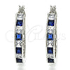Argolla Pequeña 02.210.0267.7.25 Rodio Laminado, con Zirconia Cubica Zafiro Azul y Blanca, Pulido, Rodinado