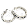 Argolla Pequeña 02.210.0267.7.25 Rodio Laminado, con Zirconia Cubica Zafiro Azul y Blanca, Pulido, Rodinado