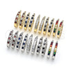 Argolla Pequeña 02.210.0267.7.25 Rodio Laminado, con Zirconia Cubica Zafiro Azul y Blanca, Pulido, Rodinado