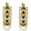 Argolla Pequeña 02.210.0269.3.15 Oro Laminado, con Negro and Blanca Zirconia Cubica, Pulido, Tono Dorado