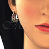 Argolla Pequeña 02.210.0269.4.15 Oro Laminado, con Multicolor Zirconia Cubica, Pulido, Tono Dorado