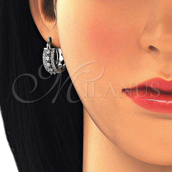 Argola de Niño 02.210.0269.5.15 Rodio Laminado, con Zirconia Cubica Blanca, Pulido, Rodinado