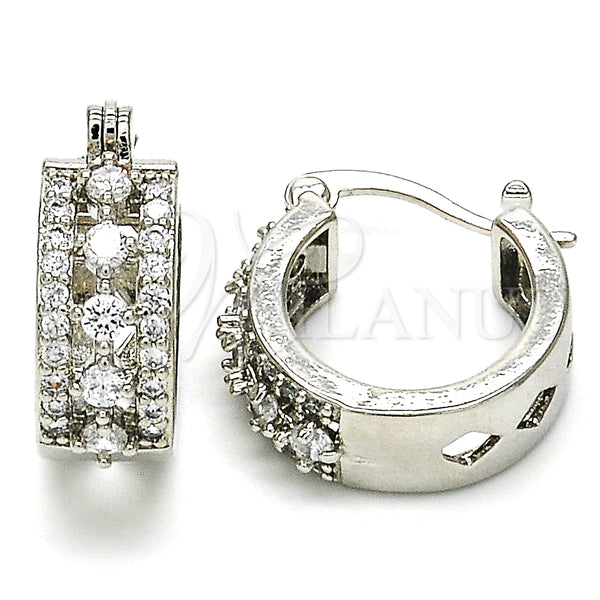 Argola de Niño 02.210.0269.5.15 Rodio Laminado, con Zirconia Cubica Blanca, Pulido, Rodinado
