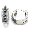 Argolla Pequeña 02.210.0269.7.15 Rodio Laminado, con Zirconia Cubica Zafiro Azul y Blanca, Pulido, Rodinado