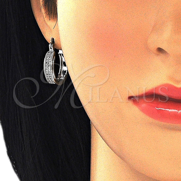Argolla Pequeña 02.210.0270.4.20 Rodio Laminado, con Micro Pave Blanca, Pulido, Rodinado