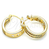 Argolla Pequeña 02.210.0271.3.20 Oro Laminado, con Multicolor Micro Pave, Pulido, Tono Dorado