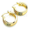 Argolla Pequeña 02.210.0273.3.20 Oro Laminado, con Multicolor Zirconia Cubica, Pulido, Tono Dorado