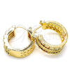 Argolla Pequeña 02.210.0276.3.20 Oro Laminado, con Multicolor Zirconia Cubica, Pulido, Tono Dorado