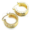 Argolla Pequeña 02.210.0276.3.20 Oro Laminado, con Multicolor Zirconia Cubica, Pulido, Tono Dorado
