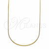 Gargantilla Basica 04.32.0011.20 Oro Laminado, Diseño de Box, Pulido, Tono Dorado (01 MM Thickness, 20 Inches Length)