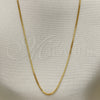 Gargantilla Basica 04.32.0011.20 Oro Laminado, Diseño de Box, Pulido, Tono Dorado (01 MM Thickness, 20 Inches Length)