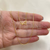 Gargantilla Basica 04.32.0011.22 Oro Laminado, Diseño de Box, Pulido, Tono Dorado (01 MM Thickness, 22 Inches Length)