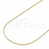Gargantilla Basica 04.32.0012.18 Oro Laminado, Diseño de Snake, Pulido, Tono Dorado (01 MM Thickness, 18 Inches Length)