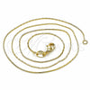 Gargantilla Basica 04.32.0012.18 Oro Laminado, Diseño de Snake, Pulido, Tono Dorado (01 MM Thickness, 18 Inches Length)