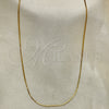 Gargantilla Basica 04.32.0012.18 Oro Laminado, Diseño de Snake, Pulido, Tono Dorado (01 MM Thickness, 18 Inches Length)