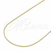 Gargantilla Basica 04.32.0012.20 Oro Laminado, Diseño de Snake, Pulido, Tono Dorado (01 MM Thickness, 20 Inches Length)