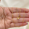 Gargantilla Basica 04.32.0012.20 Oro Laminado, Diseño de Snake, Pulido, Tono Dorado (01 MM Thickness, 20 Inches Length)