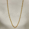 Gargantilla Basica 04.32.0013.18 Oro Laminado, Diseño de Singapore, Pulido, Tono Dorado (01 MM Thickness, 18 Inches Length)