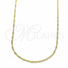 Gargantilla Basica 04.32.0013.20 Oro Laminado, Diseño de Singapore, Pulido, Tono Dorado (01 MM Thickness, 20 Inches Length)