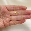 Gargantilla Basica 04.32.0013.20 Oro Laminado, Diseño de Singapore, Pulido, Tono Dorado (01 MM Thickness, 20 Inches Length)