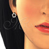 Arete Dormilona 02.156.0304 Oro Laminado, Diseño de Estrella, con Blanca Zirconia Cubica, Pulido, Tono Dorado