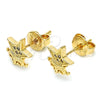Arete Dormilona 02.156.0307 Oro Laminado, Diseño de Estrella y Corona, con Blanca Micro Pave, Pulido, Tono Dorado