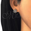 Arete Dormilona 02.156.0309 Oro Laminado, con Blanca Zirconia Cubica, Pulido, Tono Dorado