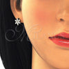 Arete Dormilona 02.156.0311 Oro Laminado, con Blanca Micro Pave, Pulido, Tono Dorado