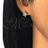 Arete Dormilona 02.156.0311 Oro Laminado, con Blanca Micro Pave, Pulido, Tono Dorado