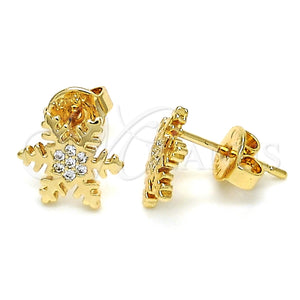 Arete Dormilona 02.156.0311 Oro Laminado, con Blanca Micro Pave, Pulido, Tono Dorado