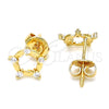 Arete Dormilona 02.156.0314 Oro Laminado, con Blanca Zirconia Cubica, Pulido, Tono Dorado