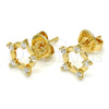 Arete Dormilona 02.156.0314 Oro Laminado, con Blanca Zirconia Cubica, Pulido, Tono Dorado