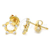 Arete Dormilona 02.156.0314 Oro Laminado, con Blanca Zirconia Cubica, Pulido, Tono Dorado