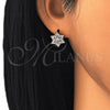 Arete Dormilona 02.195.0099 Oro Laminado, con Blanca Zirconia Cubica, Pulido, Tono Dorado