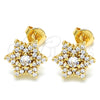 Arete Dormilona 02.195.0099 Oro Laminado, con Blanca Zirconia Cubica, Pulido, Tono Dorado