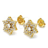 Arete Dormilona 02.195.0099 Oro Laminado, con Blanca Zirconia Cubica, Pulido, Tono Dorado