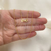 Gargantilla Basica 04.32.0014.22 Oro Laminado, Diseño de Bola, Pulido, Tono Dorado (01 MM Thickness, 22 Inches Length)