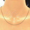Gargantilla Basica 04.32.0014.22 Oro Laminado, Diseño de Bola, Pulido, Tono Dorado (01 MM Thickness, 22 Inches Length)