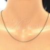 Gargantilla Basica 04.32.0015.18 Oro Laminado, Diseño de Figaro, Pulido, Tono Dorado (01 MM Thickness, 18 Inches Length)