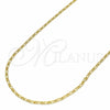 Gargantilla Basica 04.32.0015.18 Oro Laminado, Diseño de Figaro, Pulido, Tono Dorado (01 MM Thickness, 18 Inches Length)