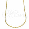 Gargantilla Basica 04.32.0015.22 Oro Laminado, Diseño de Figaro, Pulido, Tono Dorado (01 MM Thickness, 22 Inches Length)