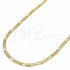 Gargantilla Basica 04.32.0017.18 Oro Laminado, Diseño de Figaro, Pulido, Tono Dorado (03 MM Thickness, 18 Inches Length)