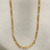 Gargantilla Basica 04.32.0017.18 Oro Laminado, Diseño de Figaro, Pulido, Tono Dorado (03 MM Thickness, 18 Inches Length)