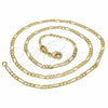 Gargantilla Basica 04.32.0017.20 Oro Laminado, Diseño de Figaro, Pulido, Tono Dorado (03 MM Thickness, 20 Inches Length)