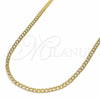Gargantilla Basica 04.32.0018.18 Oro Laminado, Diseño de Cubana Pave, Pulido, Tono Dorado (03 MM Thickness, 18 Inches Length)