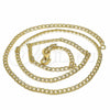 Gargantilla Basica 04.32.0018.18 Oro Laminado, Diseño de Cubana Pave, Pulido, Tono Dorado (03 MM Thickness, 18 Inches Length)